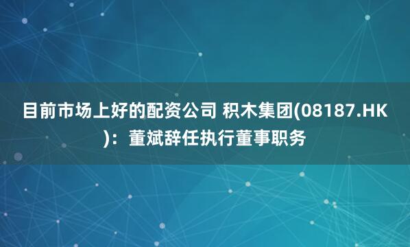 目前市场上好的配资公司 积木集团(08187.HK)：董斌辞任执行董事职务